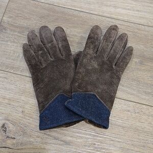 Retro 90's/Y2K Suede And Denim Ralph Lauren Gloves Ralphcore